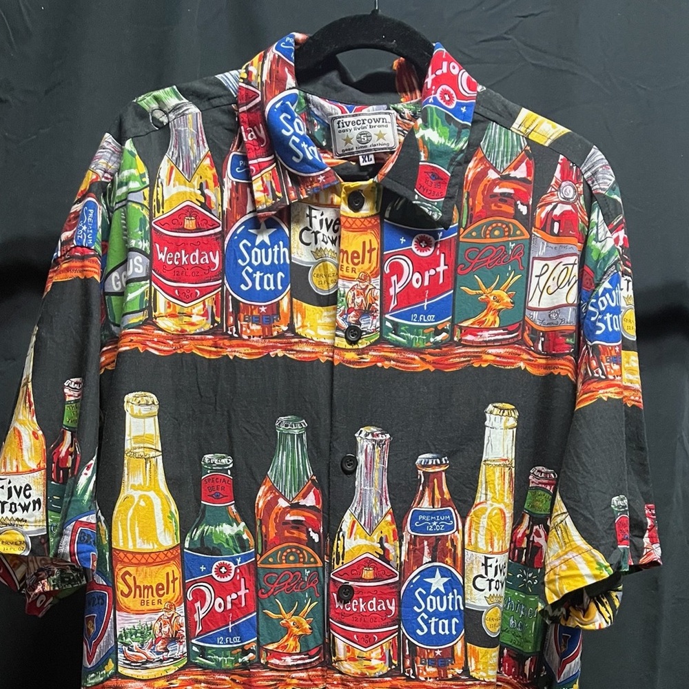 Fivecrown Black Beer Bottle Hawaiian Shirt